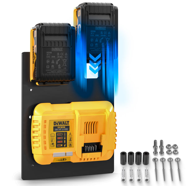 Halter für 2 Akkus & Ladegerät DeWalt