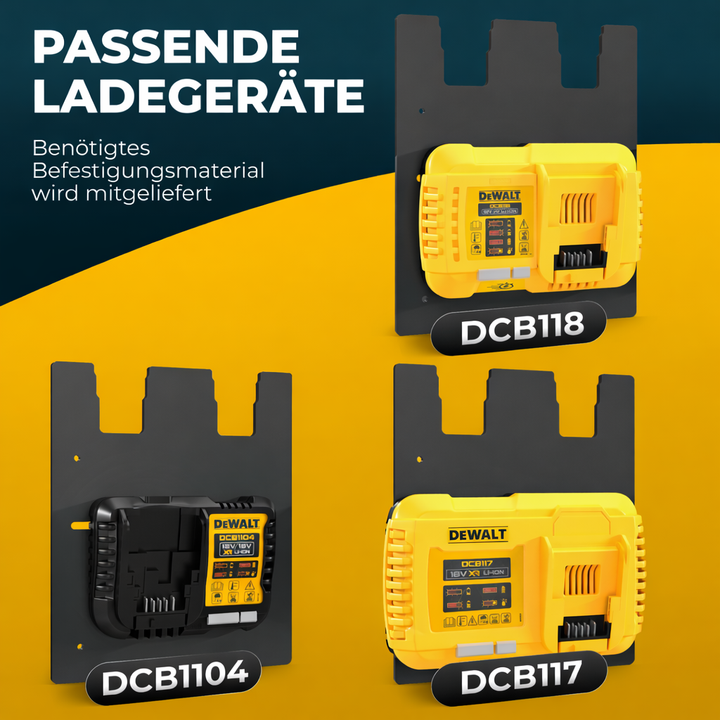 Halter für 2 Akkus & Ladegerät DeWalt