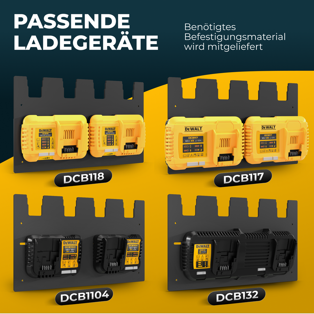 Wandhalterung für DeWalt Akkus & Ladegeräte