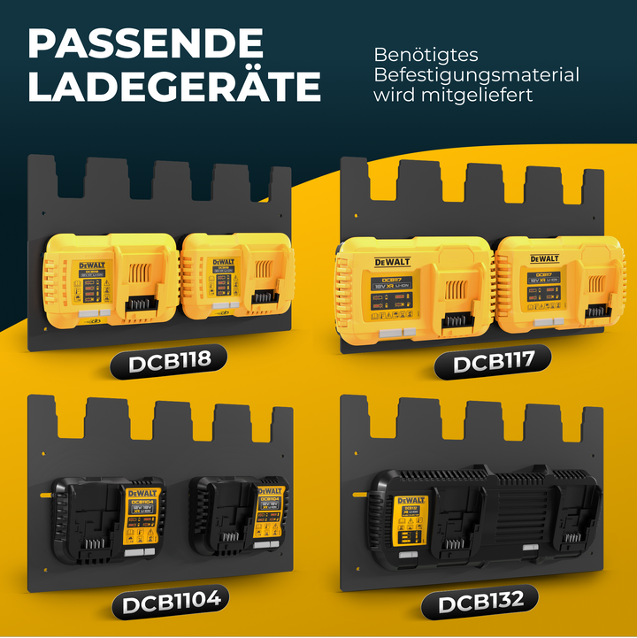 Wandhalterung für DeWalt Akkus & Ladegeräte