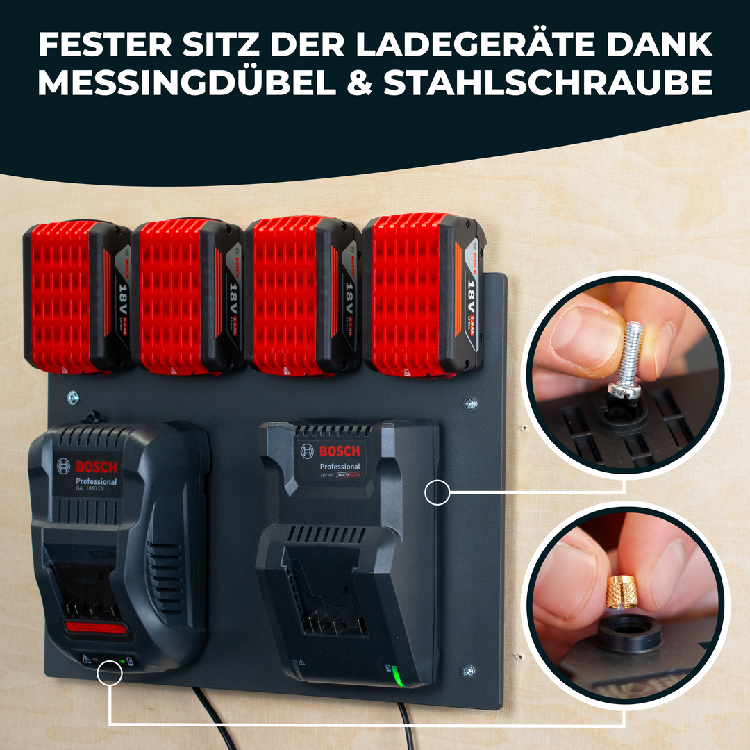 Wandhalterung für Bosch Akkus & Ladegeräte