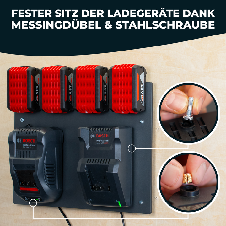 Wandhalterung für Bosch Akkus & Ladegeräte