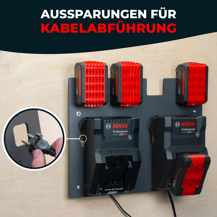 Wandhalterung für Bosch Akkus & Ladegeräte