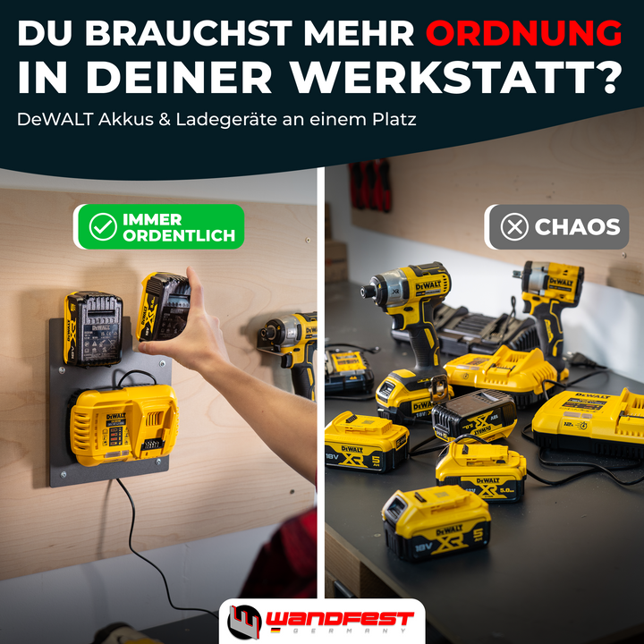Halter für 2 Akkus & Ladegerät DeWalt