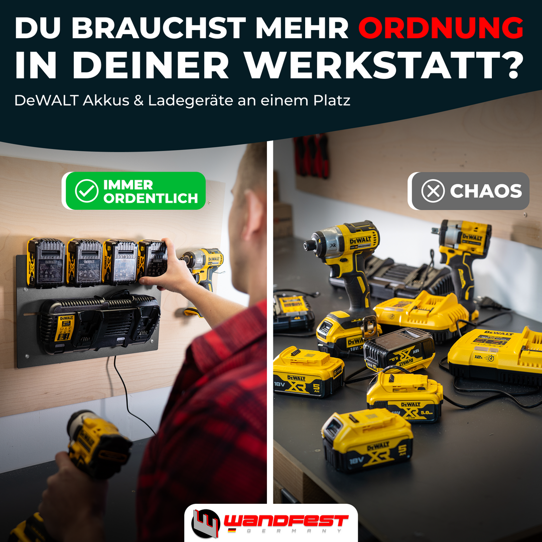 Wandhalterung für DeWalt Akkus & Ladegeräte