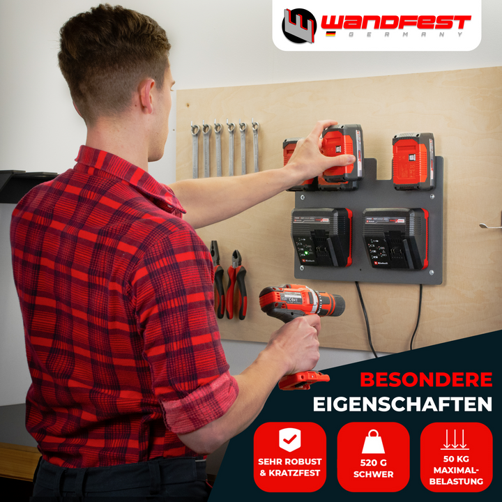 Wandhalterung für Einhell Akkus & Ladegeräte