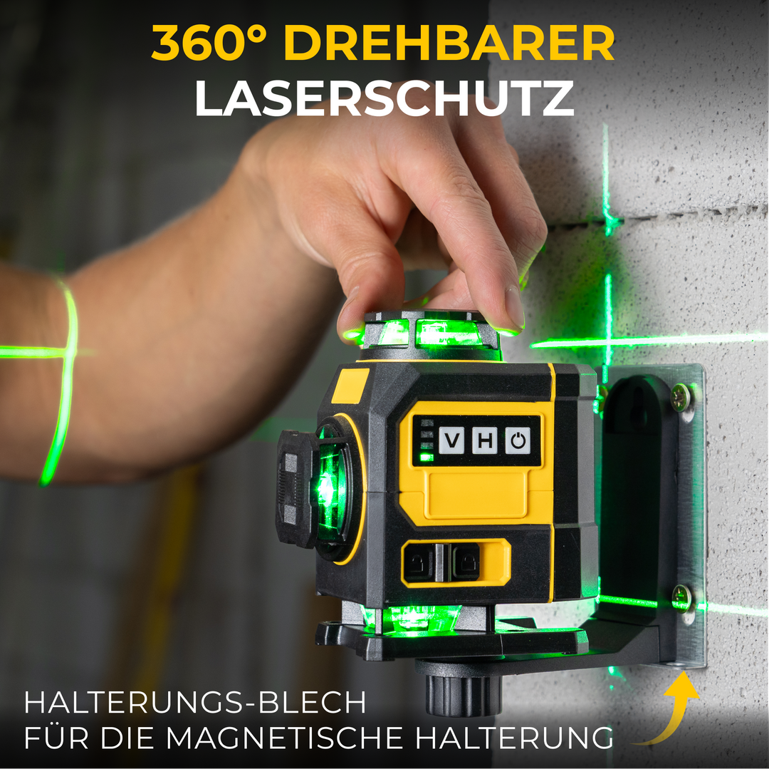 Kreuzlinienlaser 4D mit Halterung & Fernbedienung + GRATIS Entfernungsmesser