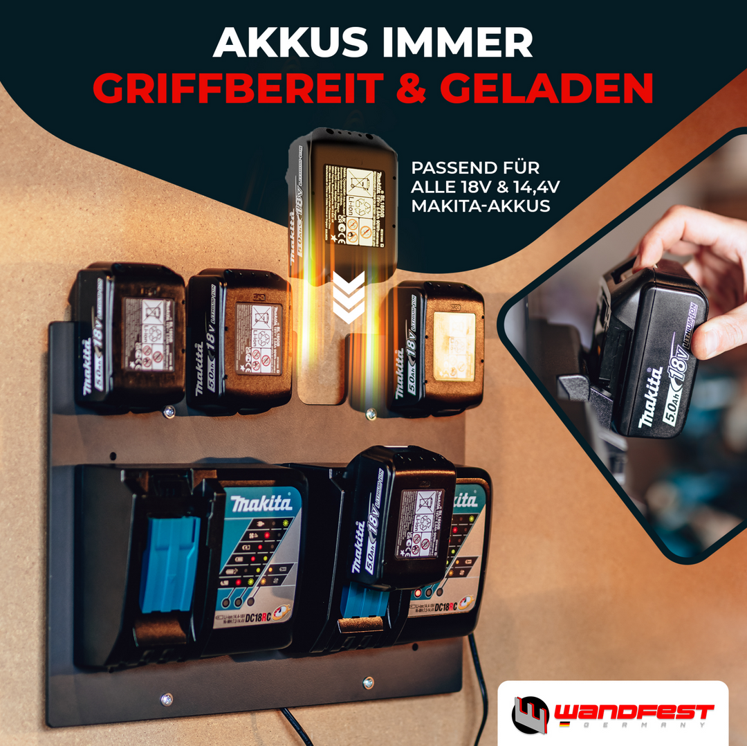 Wandhalterung für Makita Akkus & Ladegeräte
