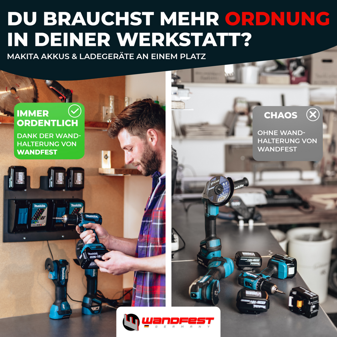 Wandhalterung für Makita Akkus & Ladegeräte
