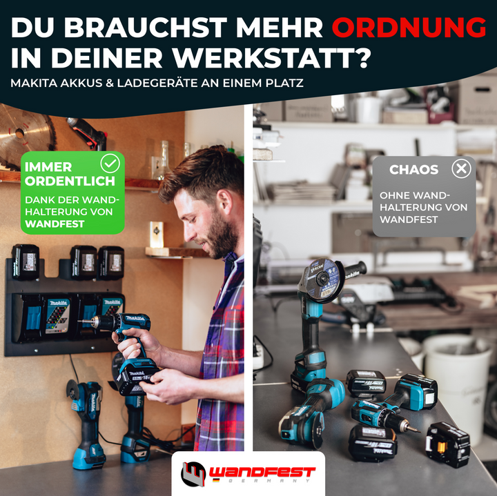 Wandhalterung für Makita Akkus & Ladegeräte