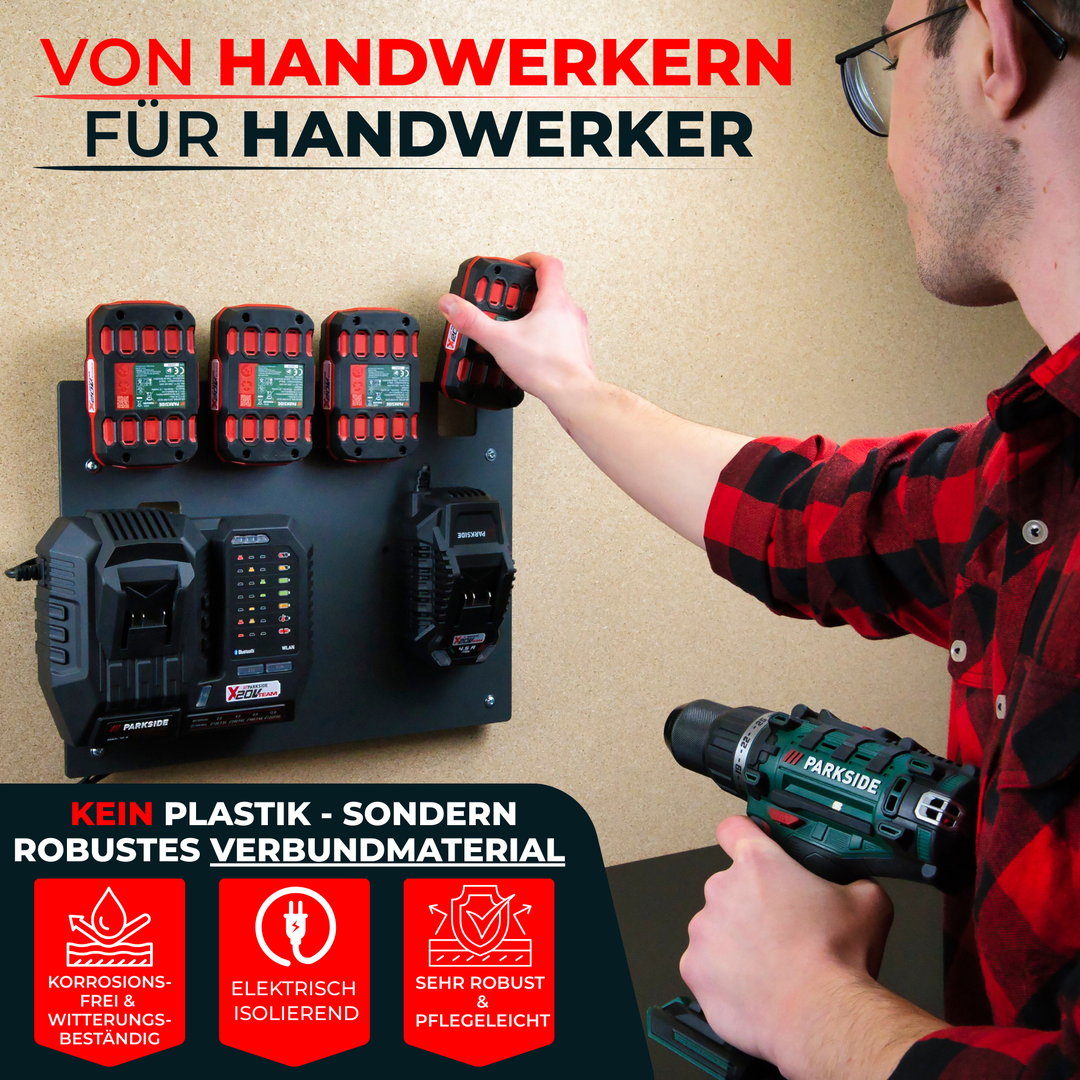 Wandhalterung für Parkside Akkus & Ladegeräte