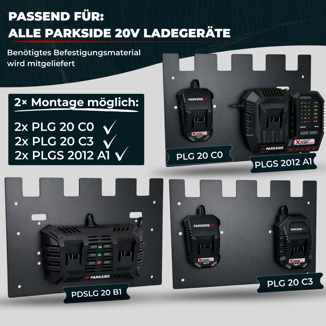 Wandhalterung für Parkside Akkus & Ladegeräte