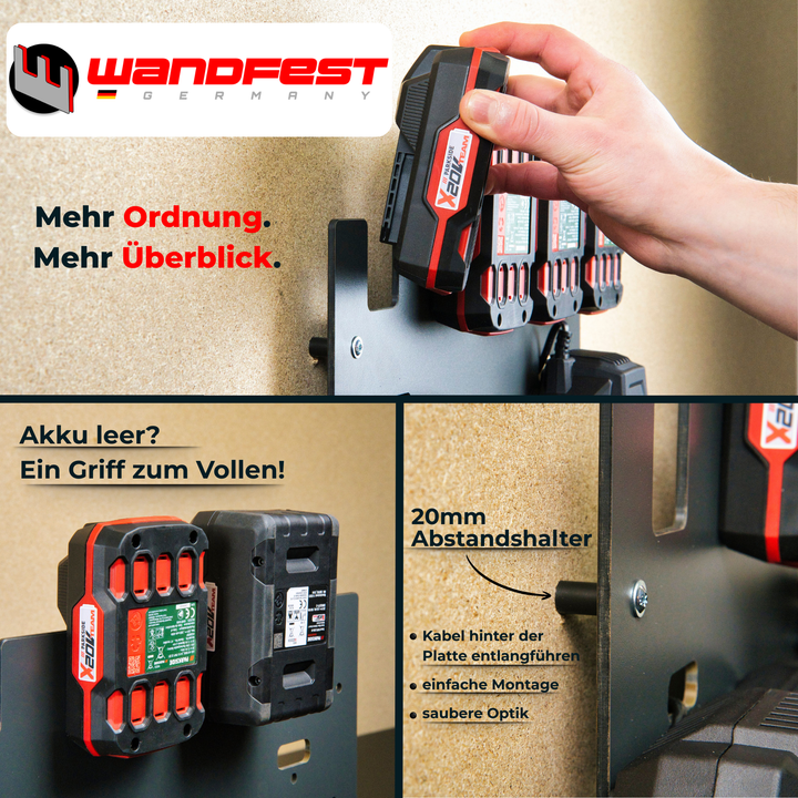 Wandhalterung für Parkside Akkus & Ladegeräte