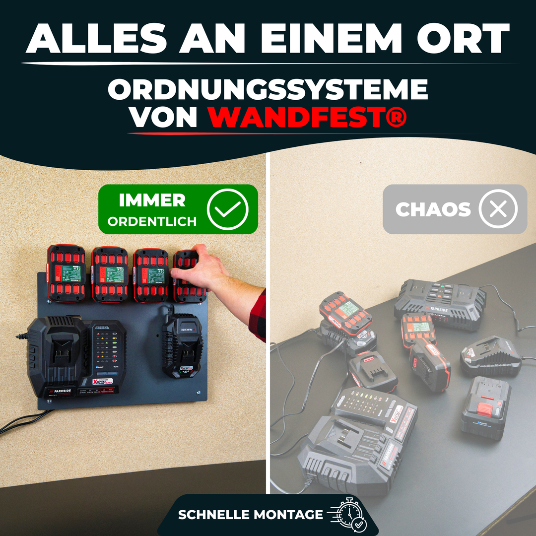Wandhalterung für Parkside Akkus & Ladegeräte