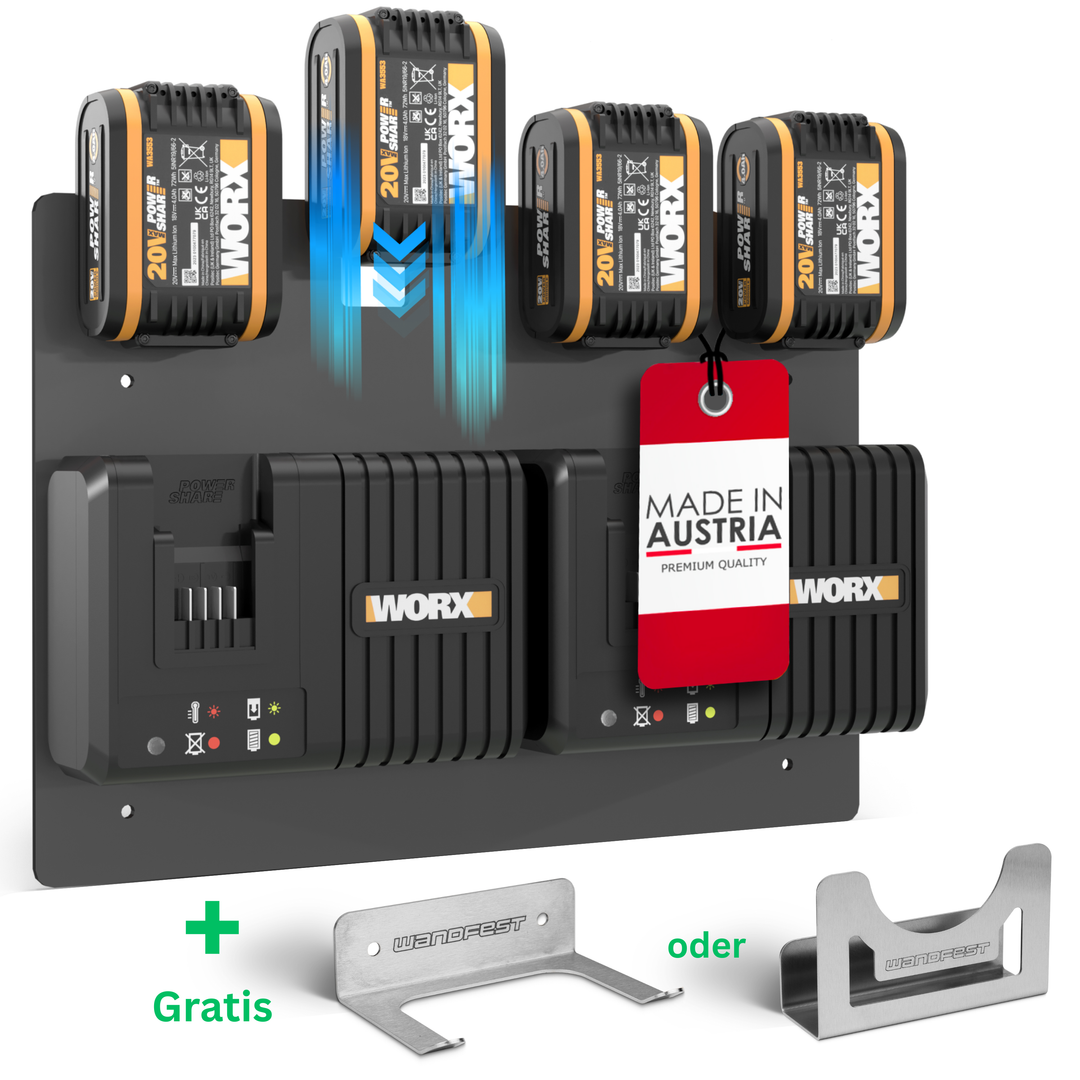 Wandhalterung für Worx Akkus & Ladegeräte